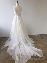 Simple White V Neck Tulle Long Evening Prom Dresses, White Evening Prom Dresses
